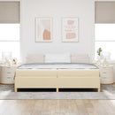Sengestel med madras Creme 200 x 200 cm Stof
