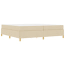 Sengestel med madras Creme 200 x 200 cm Stof