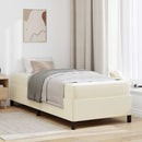 Sengestel med madras Creme 80 x 200 cm Stof