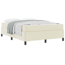 Sengestel med madras Creme 140 x 200 cm Stof