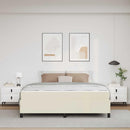 Sengestel med madras Creme 180 x 200 cm Stof