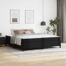 Sengestel med madras Sort 200 x 200 cm Stof