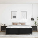 Sengestel med madras Sort 200 x 200 cm Stof