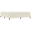 Sengestel med madras Creme 200 x 200 cm Stof