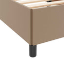 Sengestel med madras Cappuccino 200 x 200 cm Stof