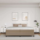 Sengestel med madras Cappuccino 200 x 200 cm Stof