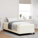 Sengestel med madras Creme 90 x 190 cm Stof