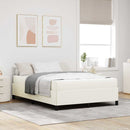 Sengestel med madras Creme 160 x 200 cm Stof