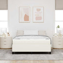 Sengestel med madras Creme 160 x 200 cm Stof
