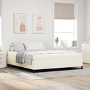 Sengestel med madras Creme 180 x 200 cm Stof