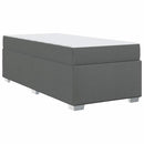 Sengestel med madras Mørkegrå 90 x 200 cm Stof