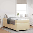 Sengestel med madras Creme 100 x 200 cm Stof