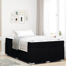 Sengestel med madras Sort 120 x 200 cm Stof