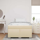 Sengestel med madras Creme 120 x 200 cm Stof