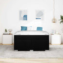 Sengestel med madras Sort 140 x 200 cm Stof