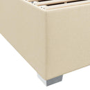 Sengestel med madras Creme 140 x 200 cm Stof