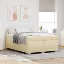 Sengestel med madras Creme 140 x 200 cm Stof