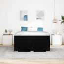 Sengestel med madras Sort 160 x 200 cm Stof