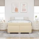 Sengestel med madras Creme 160 x 200 cm Stof