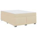 Sengestel med madras Creme 160 x 200 cm Stof