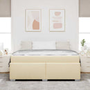 Sengestel med madras Creme 180 x 200 cm Stof