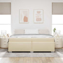 Sengestel med madras Creme 200 x 200 cm Stof