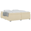 Sengestel med madras Creme 200 x 200 cm Stof