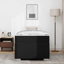 Sengestel med madras Sort 90 x 190 cm Stof