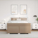 Sengestel med madras Cappuccino 140 x 200 cm Stof