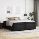 Sengestel med madras Sort 200 x 200 cm Stof
