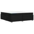 Sengestel med madras Sort 200 x 200 cm Stof