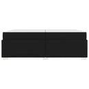 Sengestel med madras Sort 200 x 200 cm Stof