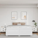 Sengestel med madras Hvid 200 x 200 cm Stof