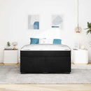 Sengestel med madras Sort 140 x 200 cm Stof