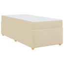 Sengestel med madras Creme 80 x 200 cm Stof
