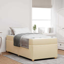Sengestel med madras Creme 90 x 190 cm Stof