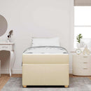 Sengestel med madras Creme 90 x 190 cm Stof