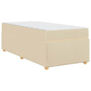 Sengestel med madras Creme 90 x 190 cm Stof