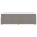 Sengestel med madras Gråbrun 90 x 200 cm Stof
