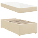 Sengestel med madras Creme 100 x 200 cm Stof