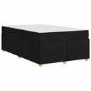 Sengestel med madras Sort 120 x 190 cm Stof