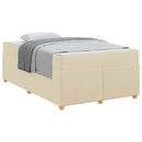 Sengestel med madras Creme 120 x 190 cm Stof