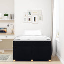 Sengestel med madras Sort 120 x 200 cm Stof