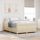 Sengestel med madras Creme 140 x 200 cm Stof