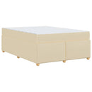 Sengestel med madras Creme 140 x 200 cm Stof