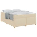 Sengestel med madras Creme 160 x 200 cm Stof