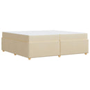 Sengestel med madras Creme 200 x 200 cm Stof