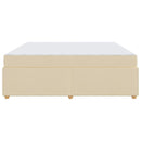 Sengestel med madras Creme 200 x 200 cm Stof