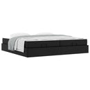 Sengeramme med madras med madras 2 pcs Sort PVC