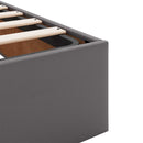 Sengeramme med madras med madras 2 pcs Grå PVC